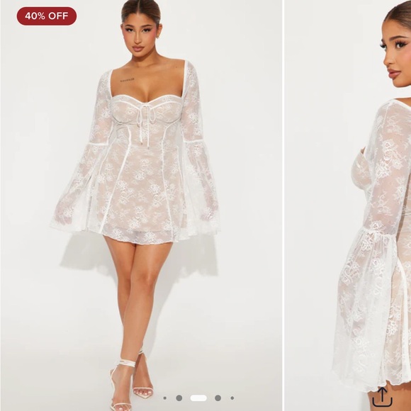 Analise Lace Mini Dress - Nude/combo - Picture 3 of 5